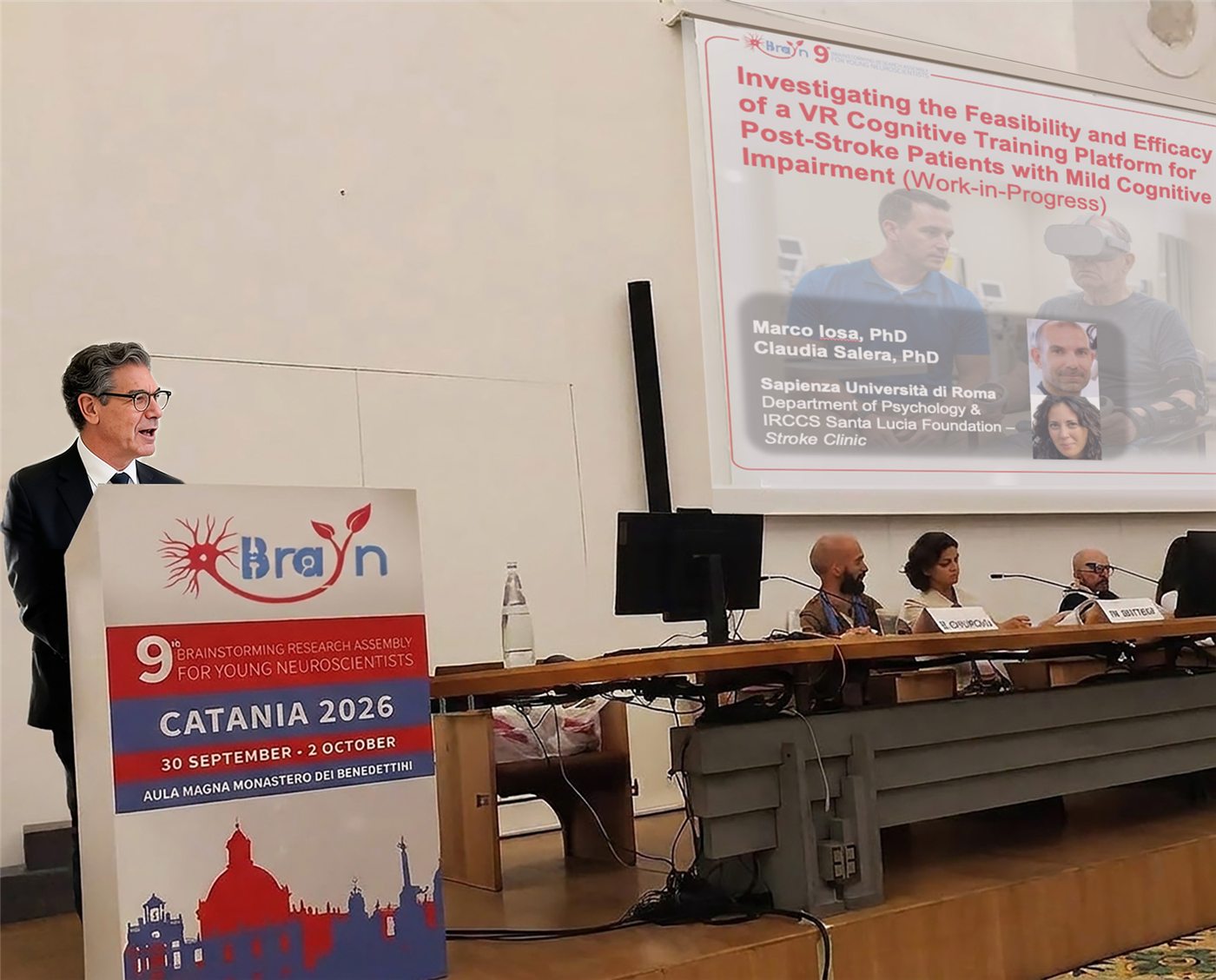 Dr. Faiola presenting at BraYn 2026 in Catania